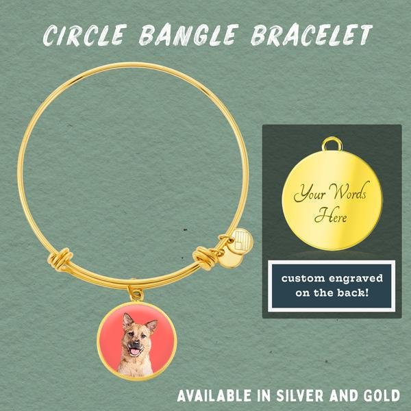 Custom Pet Art - Circle Bangle Bracelet - Pop Your Pup!™