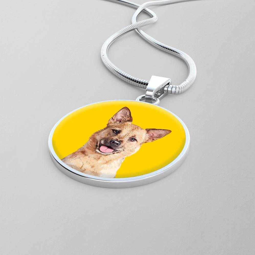 Custom Pet Art - Circle Necklace - Pop Your Pup!™