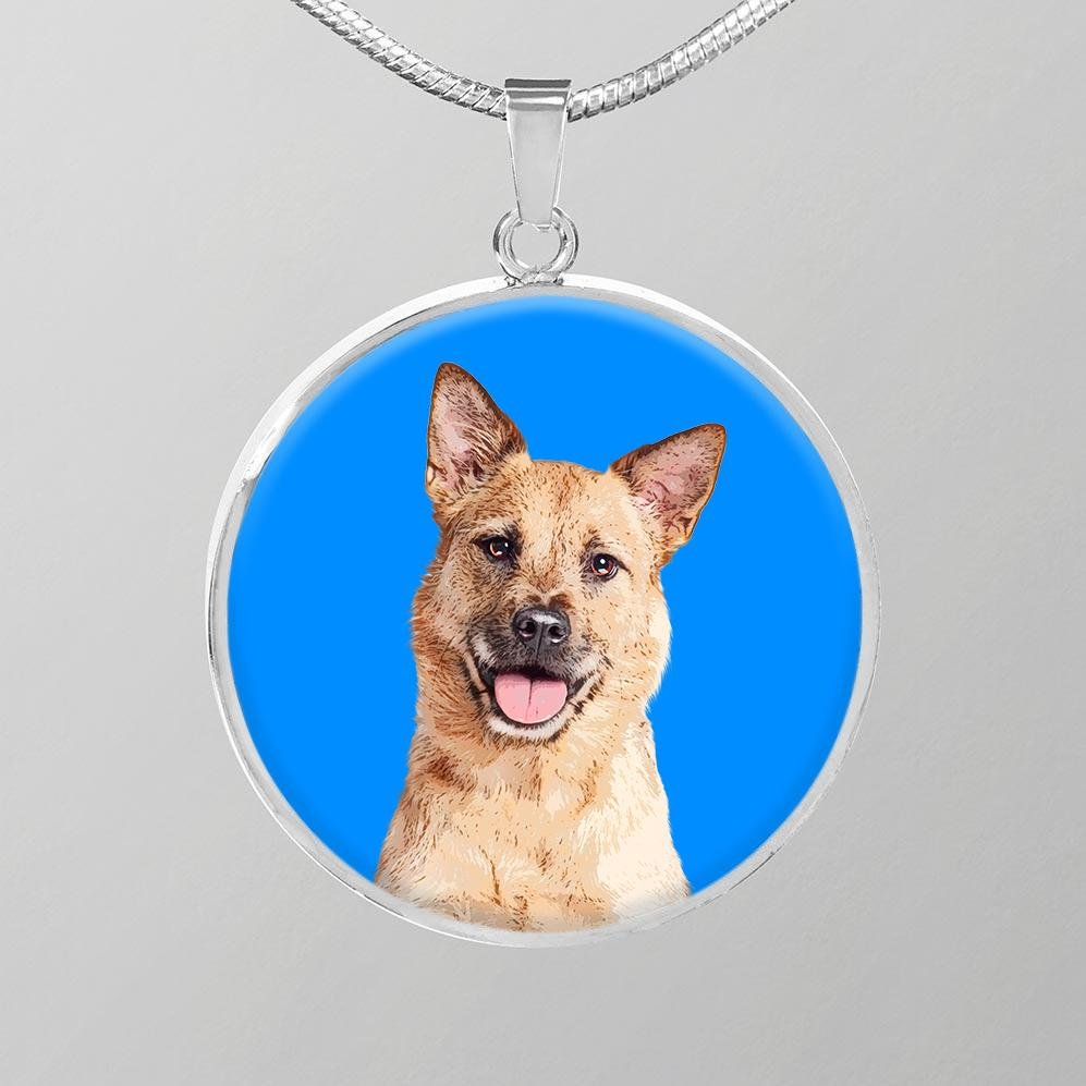 Custom Pet Art - Circle Necklace - Pop Your Pup!™