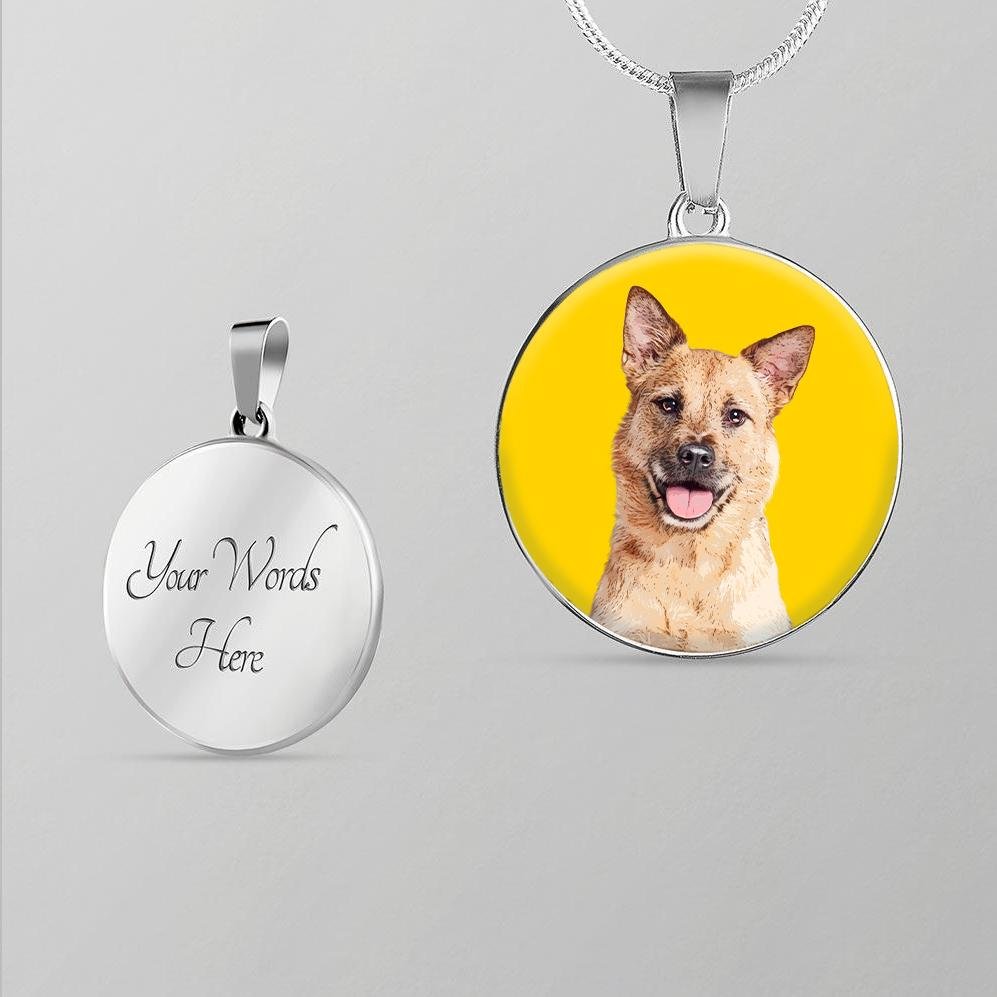 Custom Pet Art - Circle Necklace - Pop Your Pup!™