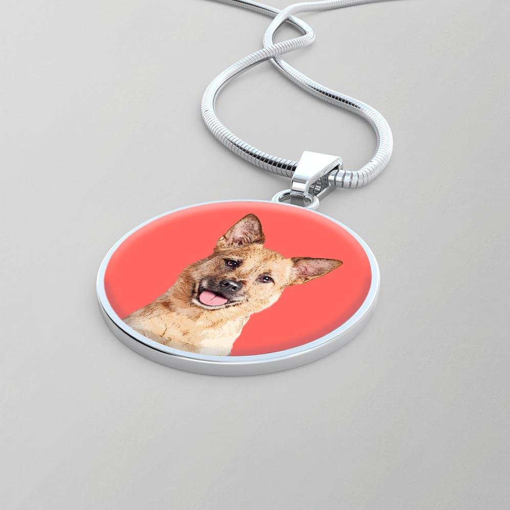 Custom Pet Art - Circle Necklace - Pop Your Pup!™