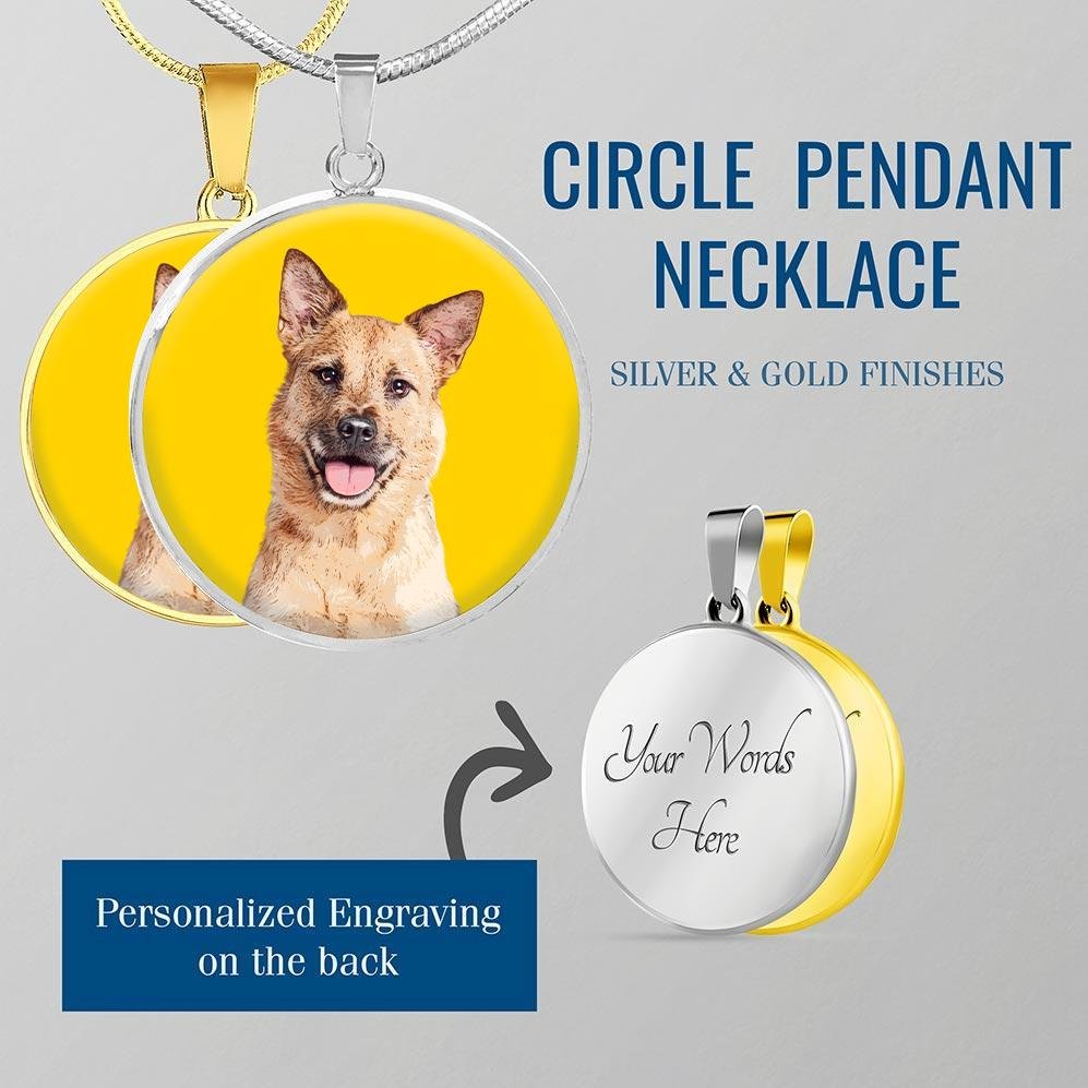 Custom Pet Art - Circle Necklace - Pop Your Pup!™
