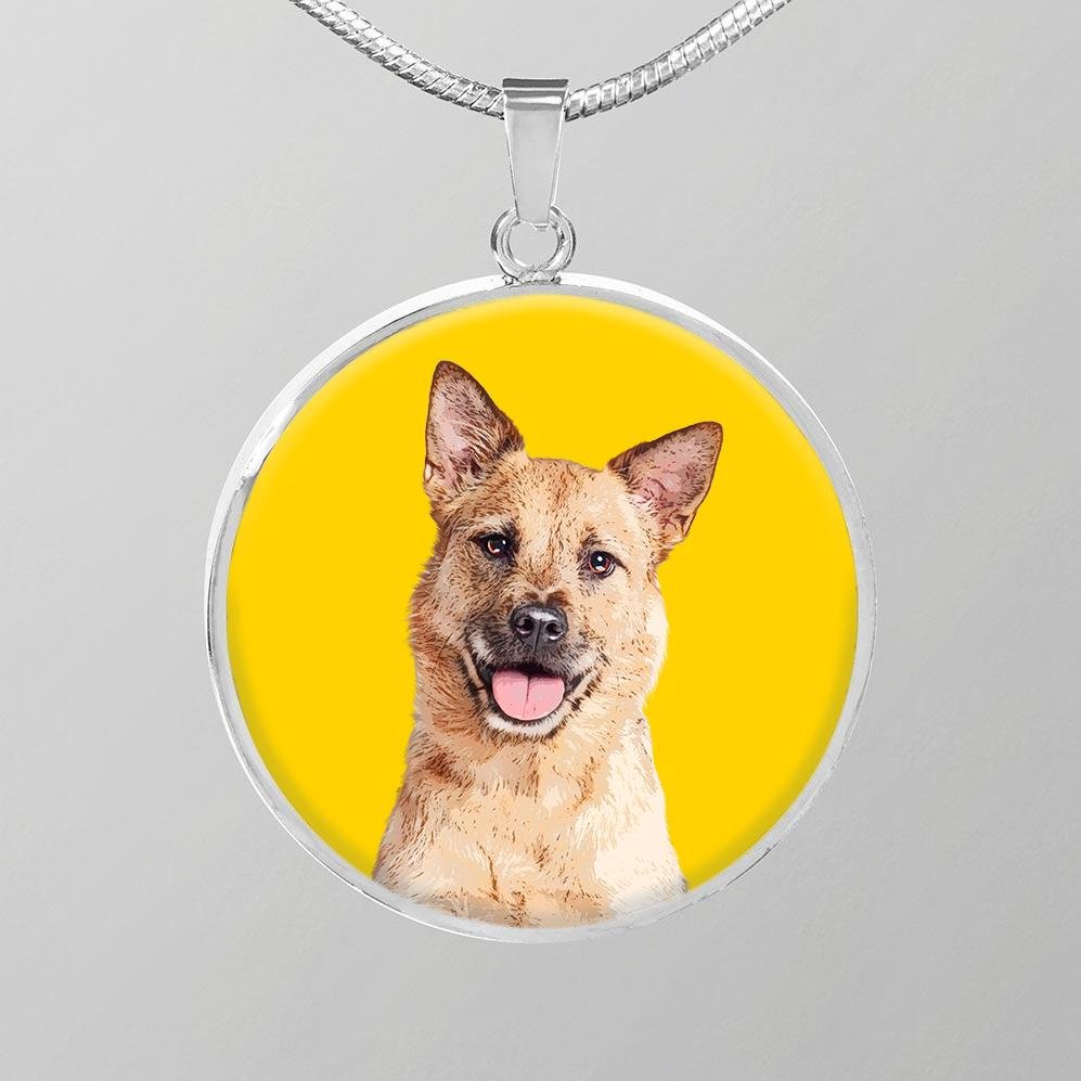 Custom Pet Art - Circle Necklace - Pop Your Pup!™