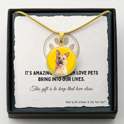 Custom Pet Art - Circle Necklace - Pop Your Pup!™