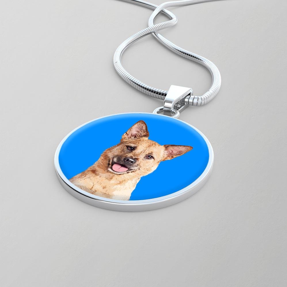 Custom Pet Art - Circle Necklace - Pop Your Pup!™