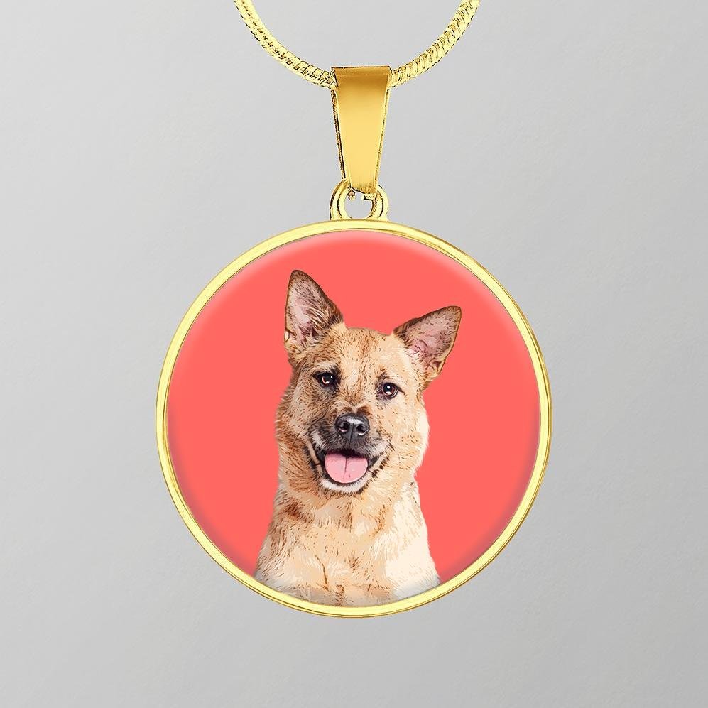 Custom Pet Art - Circle Necklace - Pop Your Pup!™
