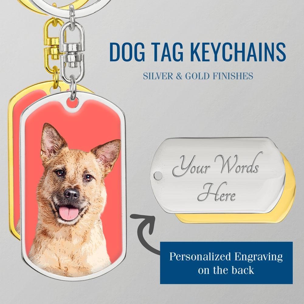Custom Pet Art - Dog Tag Keychain - Pop Your Pup!™