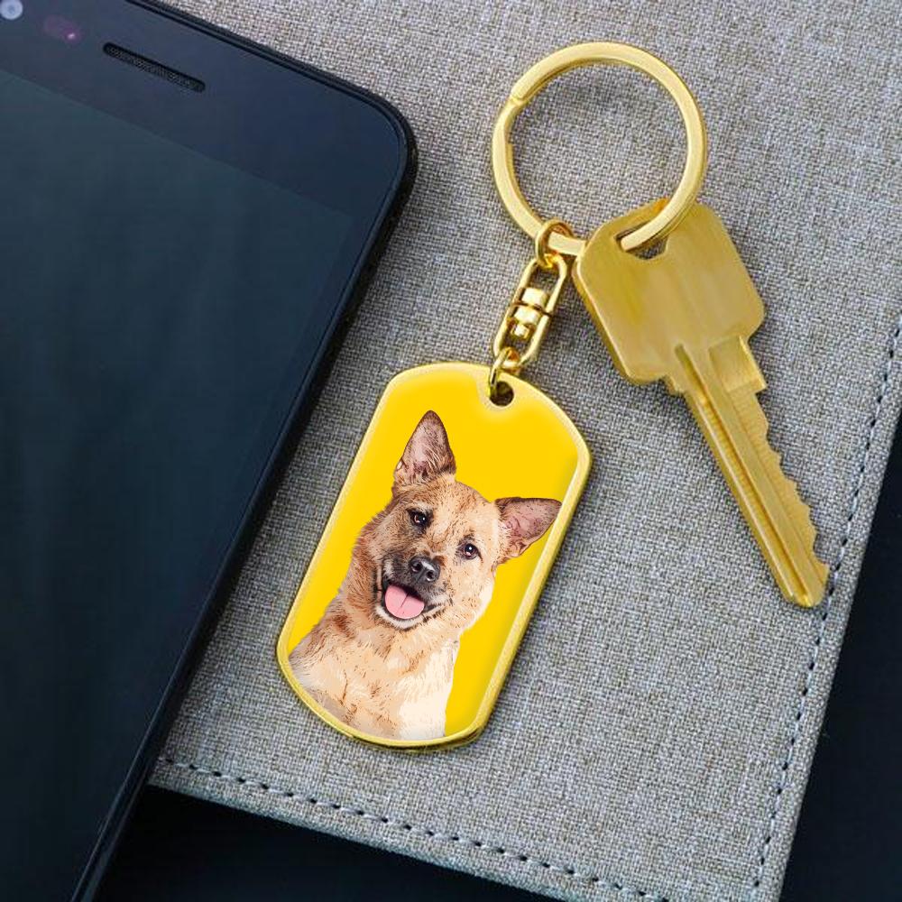 Custom Pet Art - Dog Tag Keychain - Pop Your Pup!™
