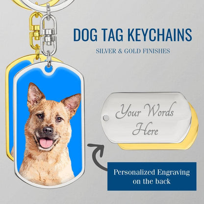Custom Pet Art - Dog Tag Keychain - Pop Your Pup!™