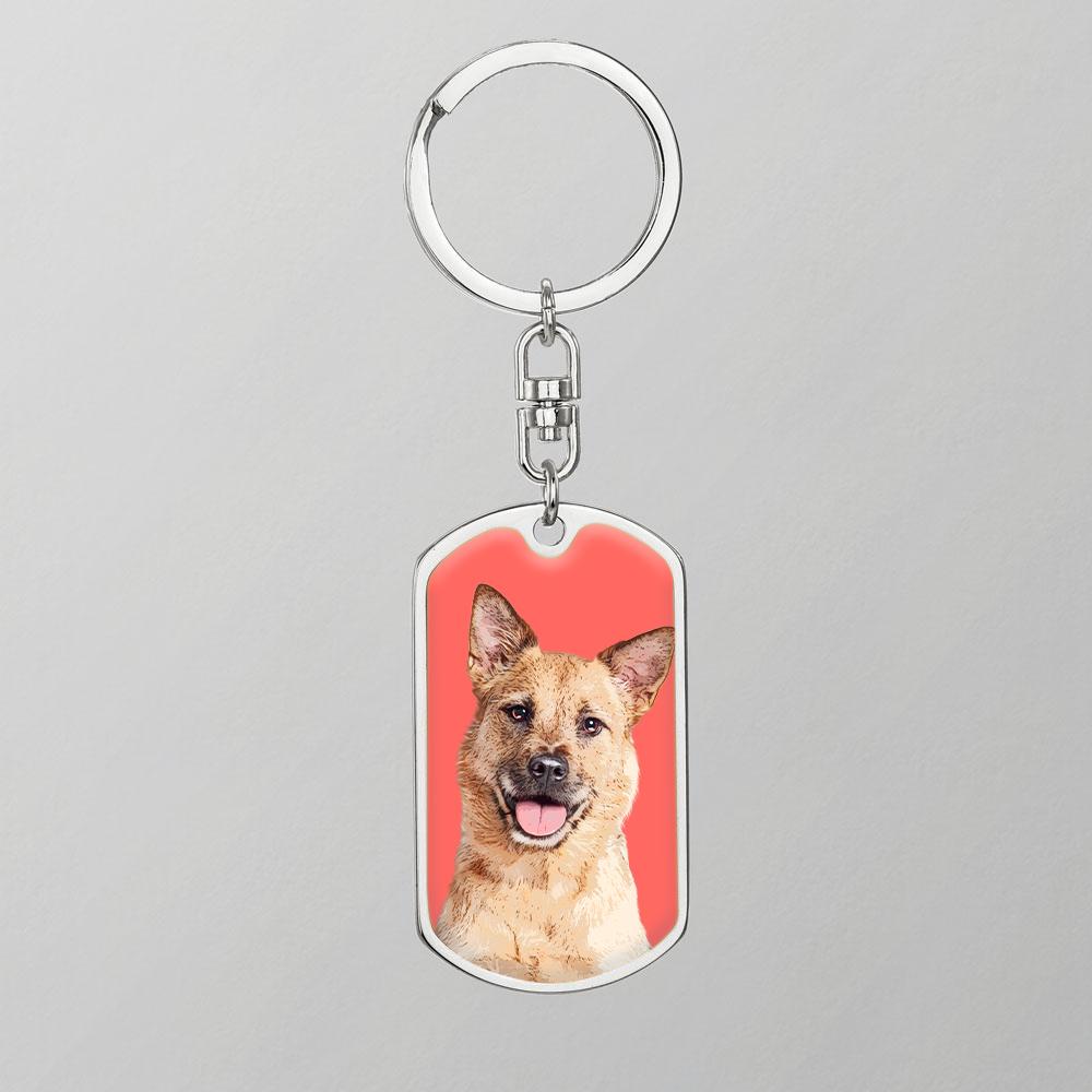 Custom Pet Art - Dog Tag Keychain - Pop Your Pup!™