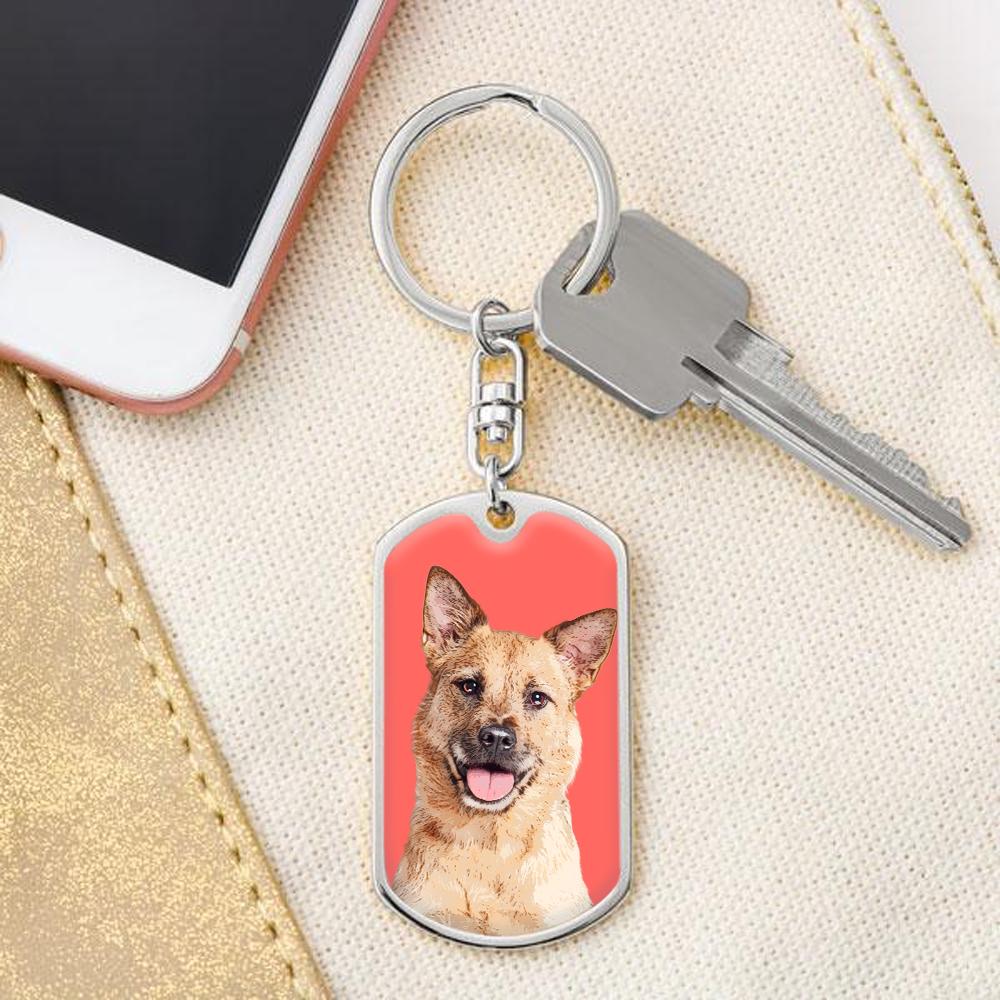Custom Pet Art - Dog Tag Keychain - Pop Your Pup!™
