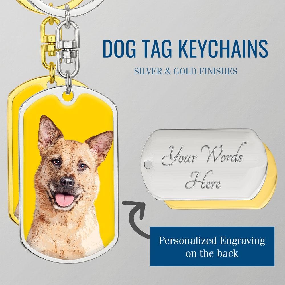 Custom Pet Art - Dog Tag Keychain - Pop Your Pup!™