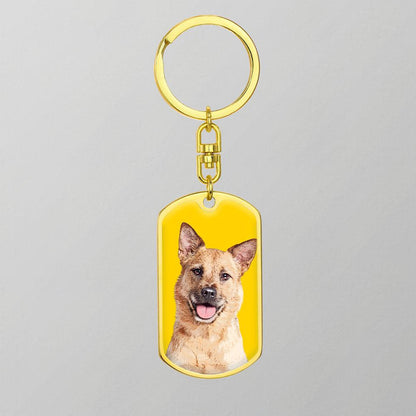 Custom Pet Art - Dog Tag Keychain - Pop Your Pup!™