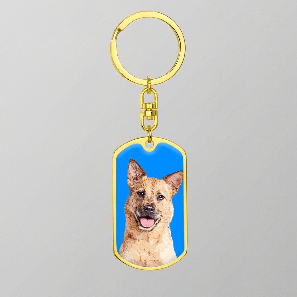 Custom Pet Art - Dog Tag Keychain - Pop Your Pup!™