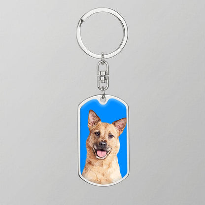Custom Pet Art - Dog Tag Keychain - Pop Your Pup!™