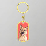 Custom Pet Art - Dog Tag Keychain - Pop Your Pup!™