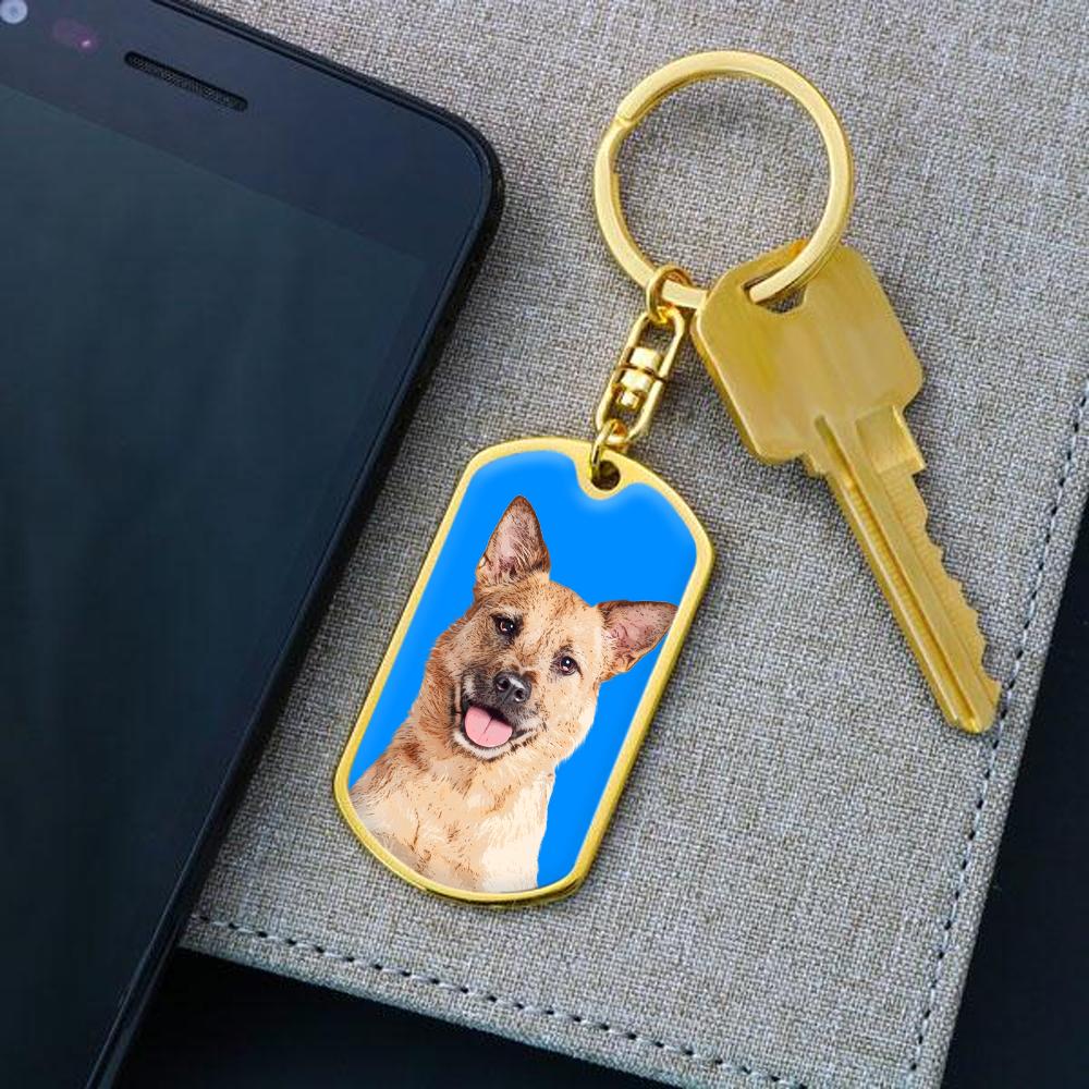 Custom Pet Art - Dog Tag Keychain - Pop Your Pup!™