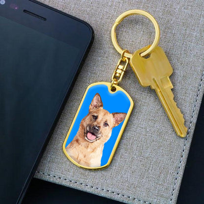 Custom Pet Art - Dog Tag Keychain - Pop Your Pup!™