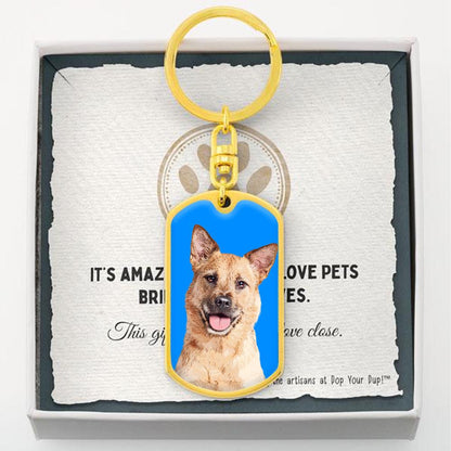 Custom Pet Art - Dog Tag Keychain - Pop Your Pup!™