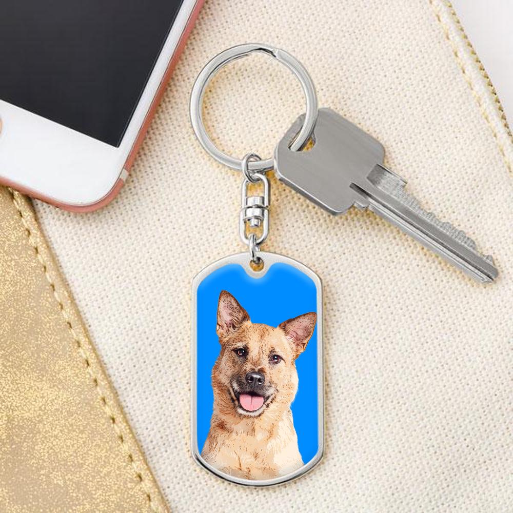 Custom Pet Art - Dog Tag Keychain - Pop Your Pup!™