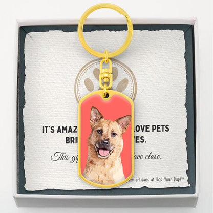 Custom Pet Art - Dog Tag Keychain - Pop Your Pup!™