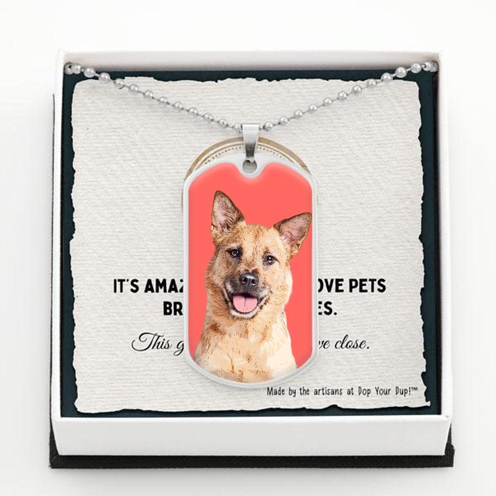 Custom Pet Art - Dog Tag Necklace - Pop Your Pup!™