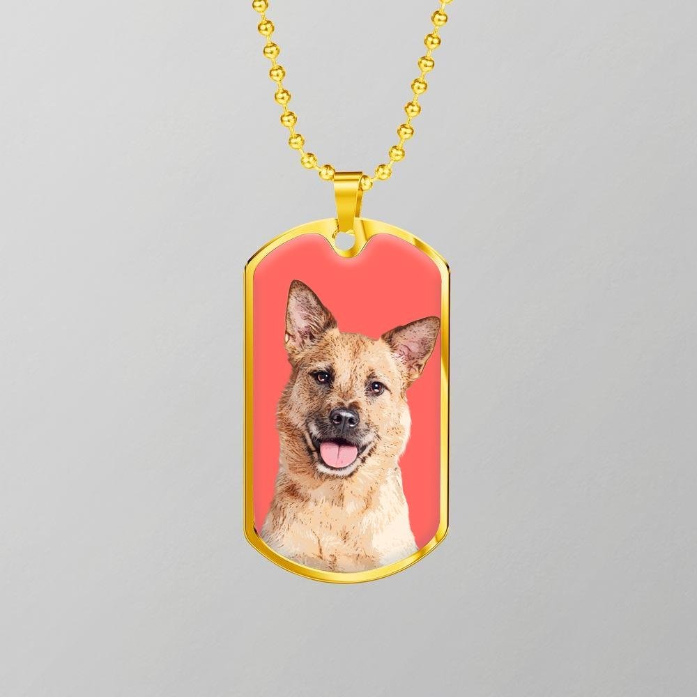 Custom Pet Art - Dog Tag Necklace - Pop Your Pup!™