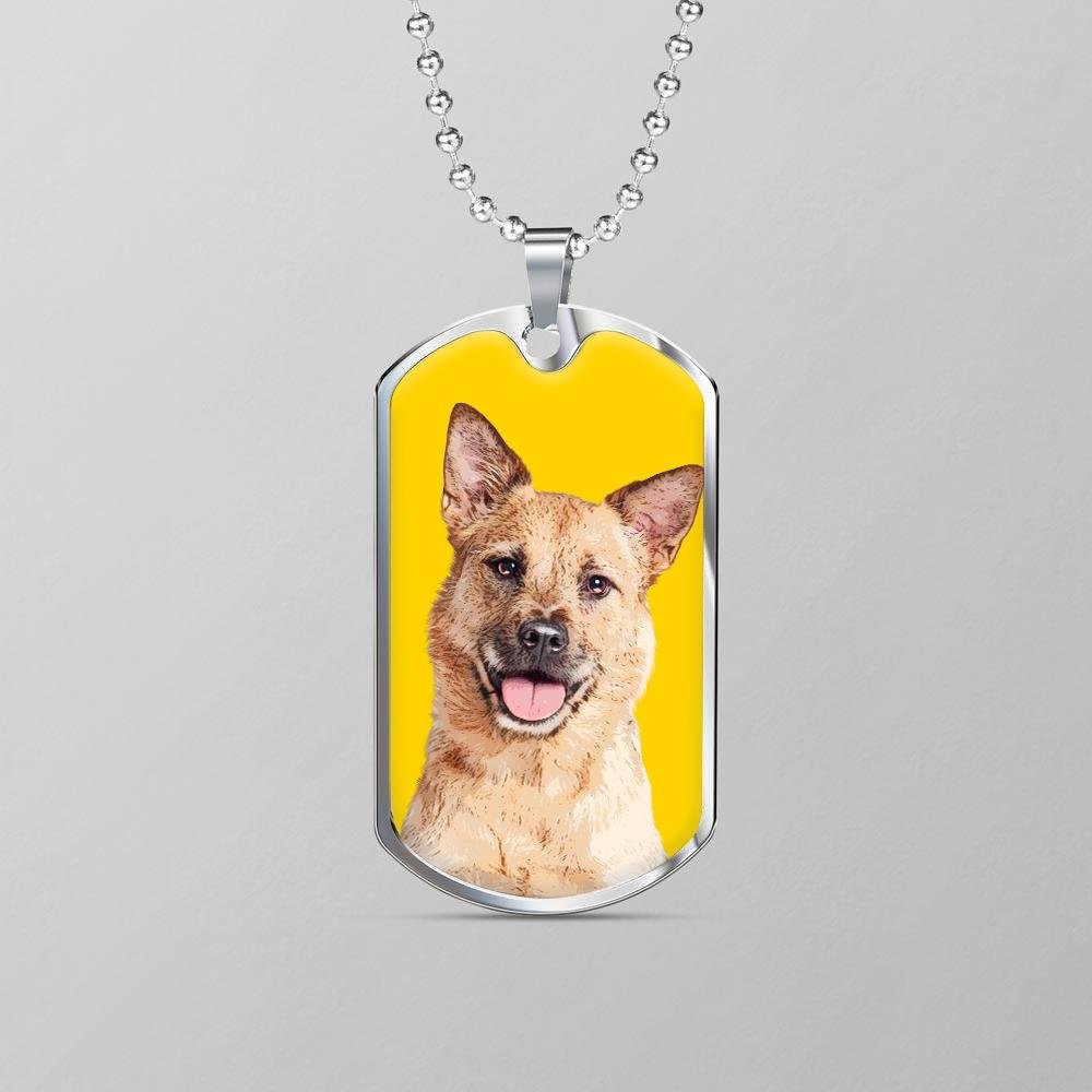 Custom Pet Art - Dog Tag Necklace - Pop Your Pup!™
