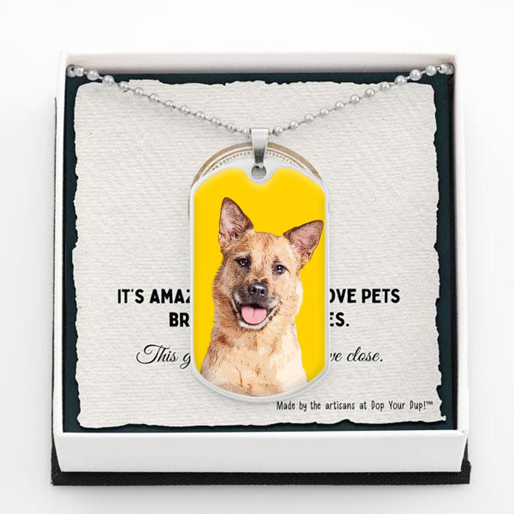 Custom Pet Art - Dog Tag Necklace - Pop Your Pup!™