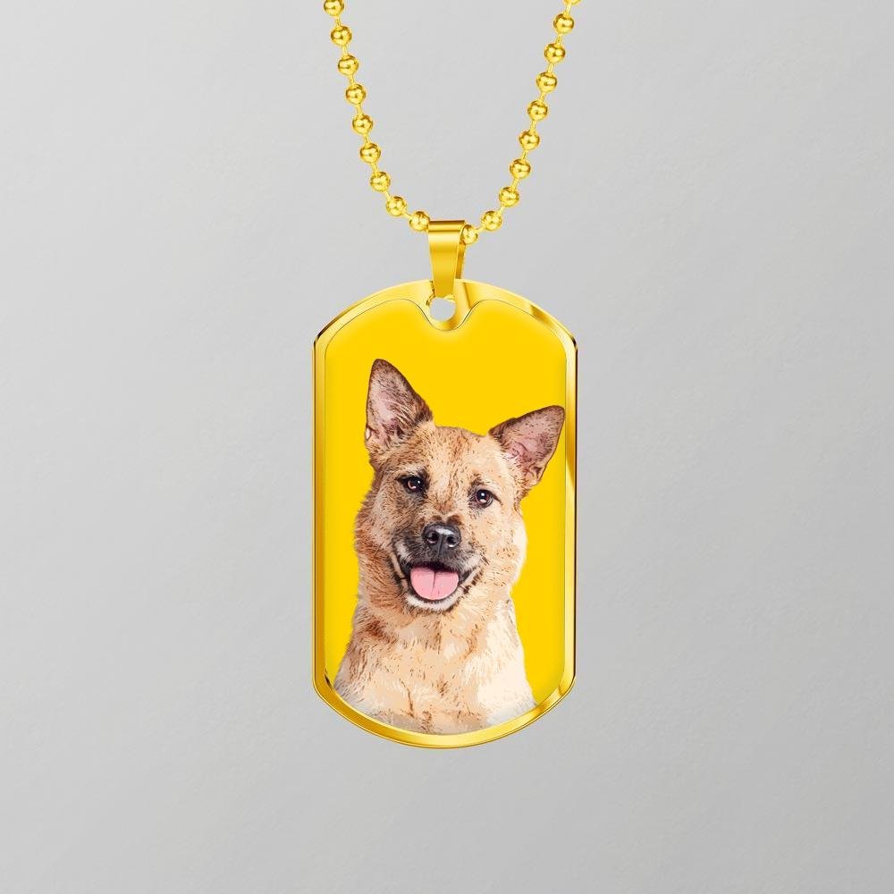 Custom Pet Art - Dog Tag Necklace - Pop Your Pup!™