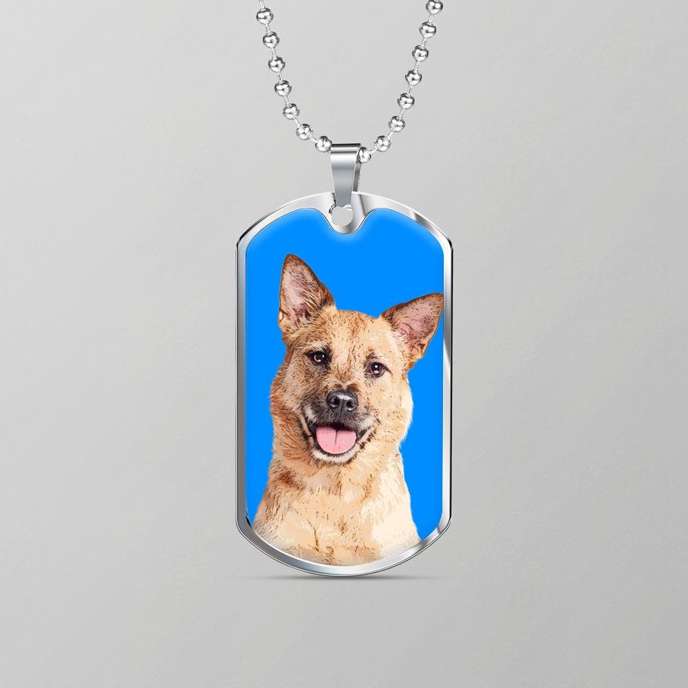 Custom Pet Art - Dog Tag Necklace - Pop Your Pup!™