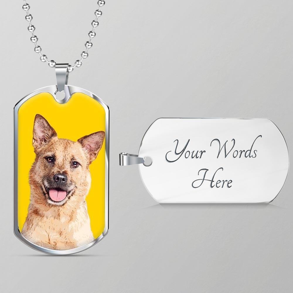 Custom Pet Art - Dog Tag Necklace - Pop Your Pup!™