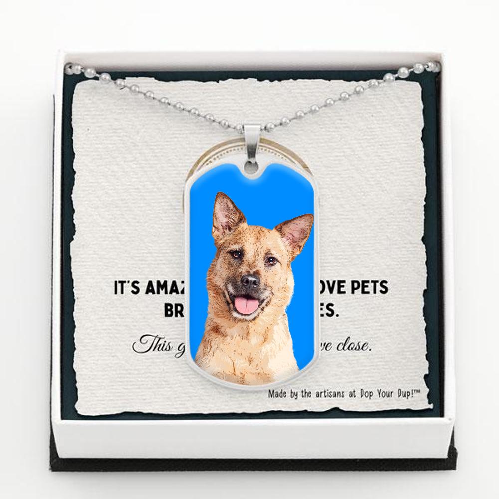 Custom Pet Art - Dog Tag Necklace - Pop Your Pup!™
