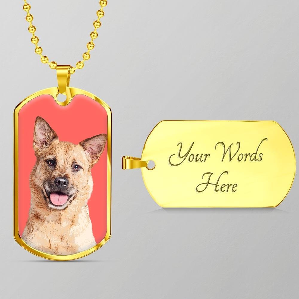 Avy + Tay Personalized Pet Photo Dog Necklaces For Women Engraved Dainty  Minimalist Necklace