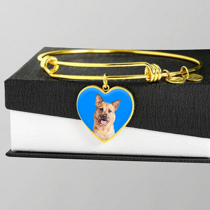 Custom Pet Art - Heart Bangle Bracelet - Pop Your Pup!™