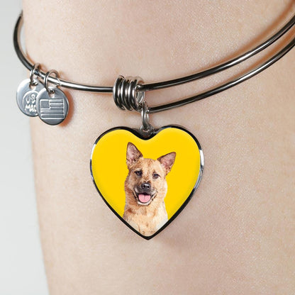 Custom Pet Art - Heart Bangle Bracelet - Pop Your Pup!™