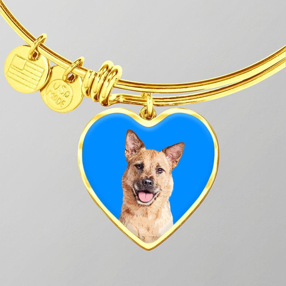 Custom Pet Art - Heart Bangle Bracelet - Pop Your Pup!™