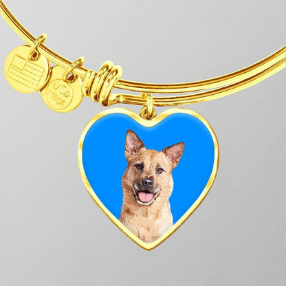 Custom Pet Art - Heart Bangle Bracelet - Pop Your Pup!™