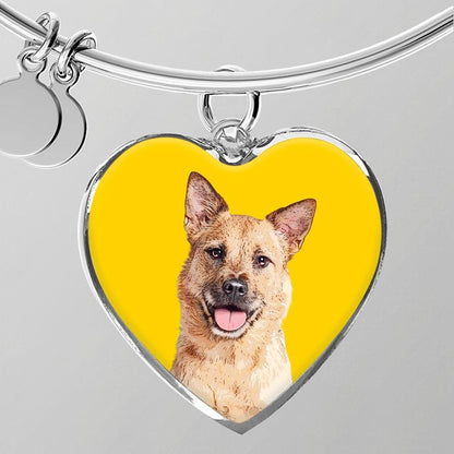 Custom Pet Art - Heart Bangle Bracelet - Pop Your Pup!™