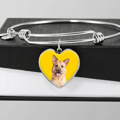 Custom Pet Art - Heart Bangle Bracelet - Pop Your Pup!™