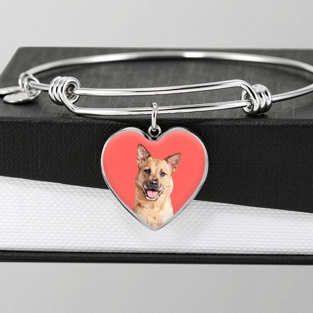 Custom Pet Art - Heart Bangle Bracelet - Pop Your Pup!™