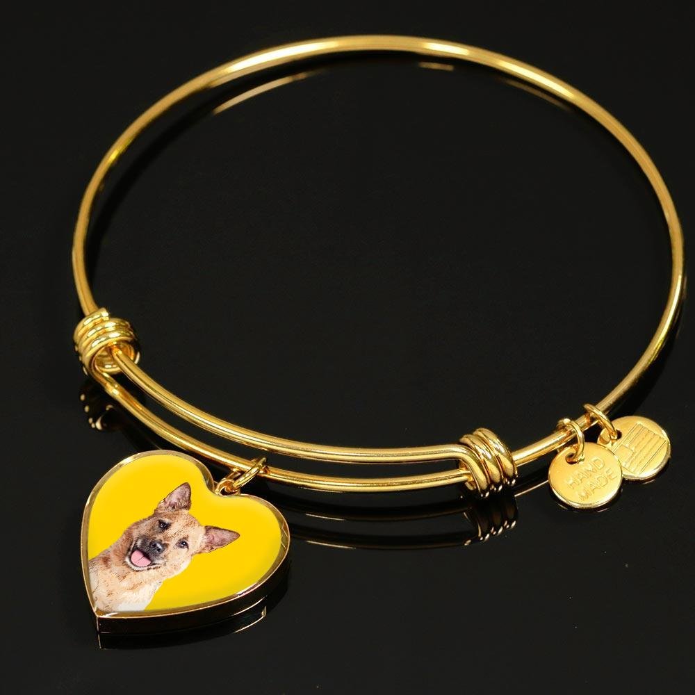 Custom Pet Art - Heart Bangle Bracelet - Pop Your Pup!™