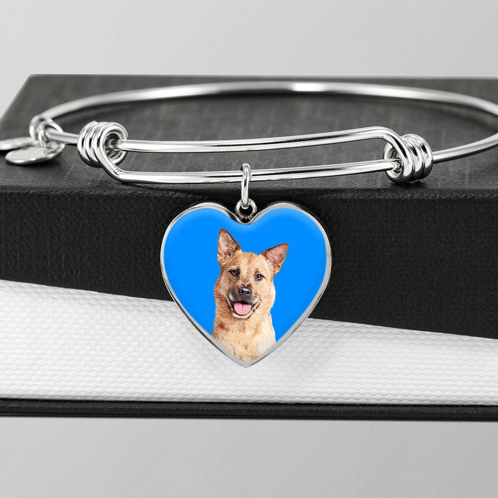 Custom Pet Art - Heart Bangle Bracelet - Pop Your Pup!™