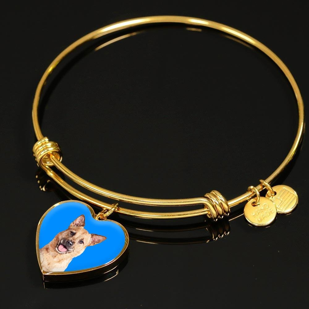 Custom Pet Art - Heart Bangle Bracelet - Pop Your Pup!™