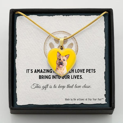 Custom Pet Art - Heart Necklace - Pop Your Pup!™