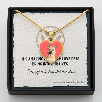 Custom Pet Art - Heart Necklace - Pop Your Pup!™