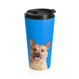 Custom Pet Art Stainless Steel Travel Mug - Pop Your Pup!™