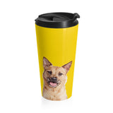 Custom Pet Art Stainless Steel Travel Mug - Pop Your Pup!™