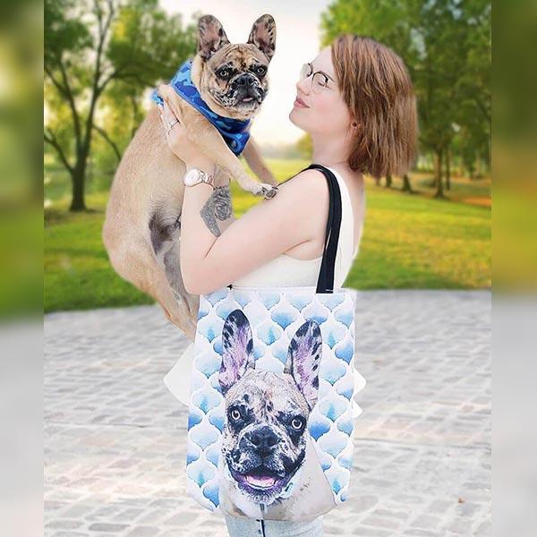 Custom Pet Portrait Tote Bag - GoodBarks