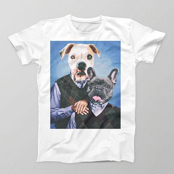 Step Puppers - Mens Crew - Custom pet art of your dog or cat by pop-your-pup